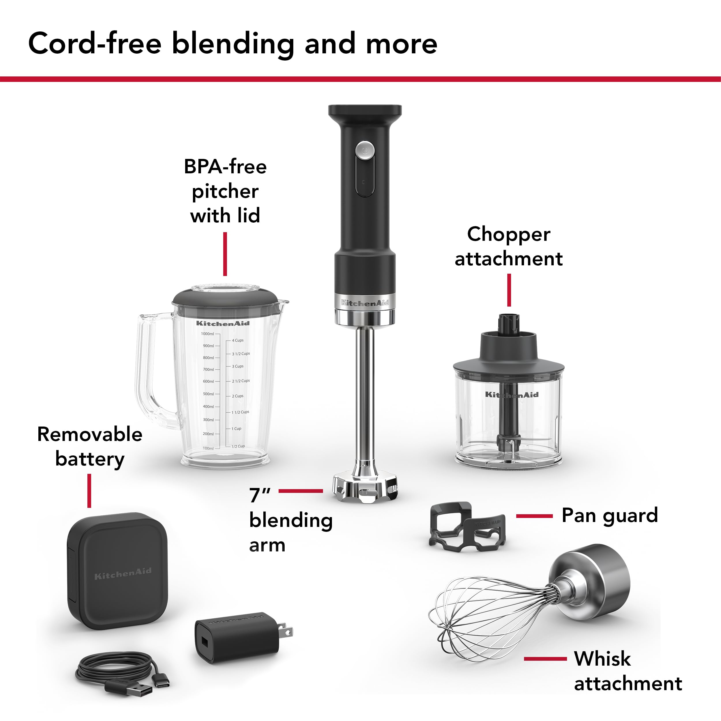 Amazon | KitchenAid Go コードレスハンドブレンダー アクセサリー付き